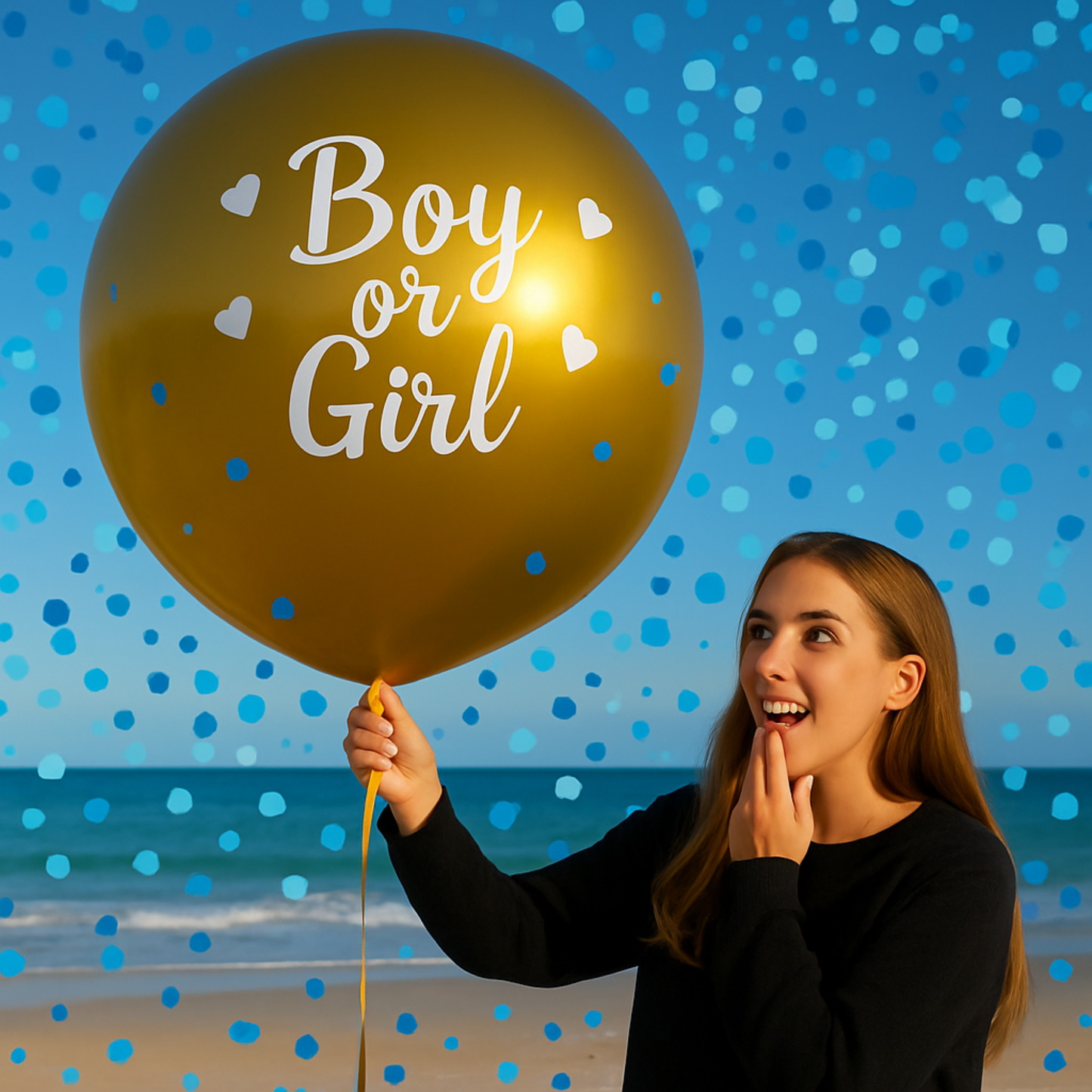 Deluxe Gold Mega Confetti Gender Reveal Balloon