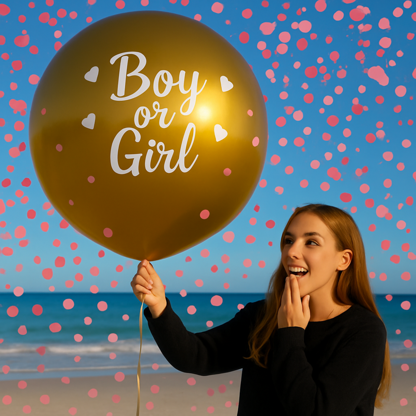 Deluxe Gold Mega Confetti Gender Reveal Balloon