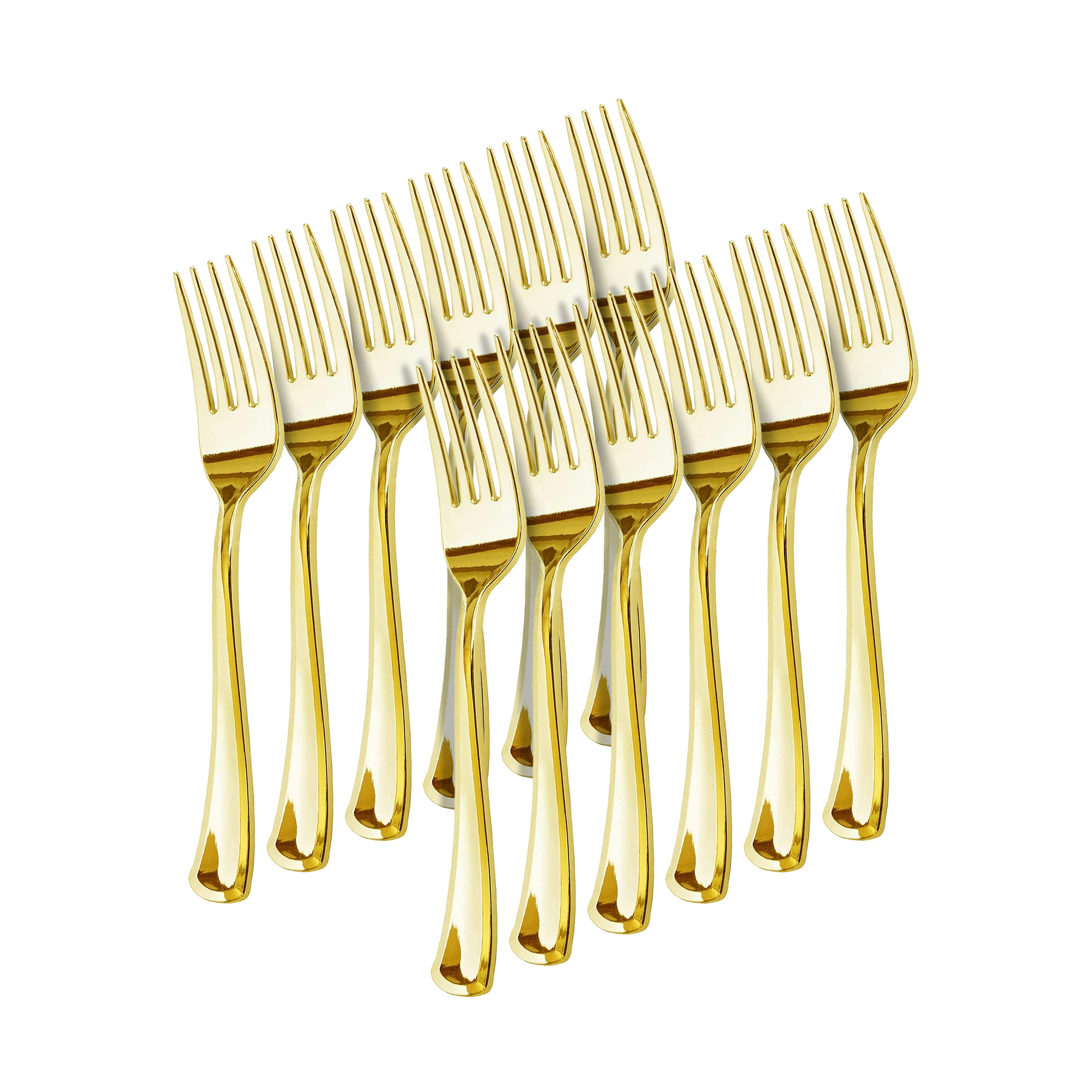 Gold Re-Usable Party Forks set of elegant eco-friendly recyclable forks for stylish and sustainable party dining.