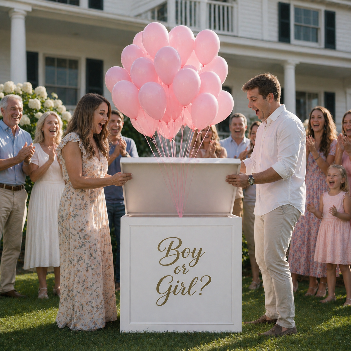 Gender Reveal Helium Balloon Box Hire