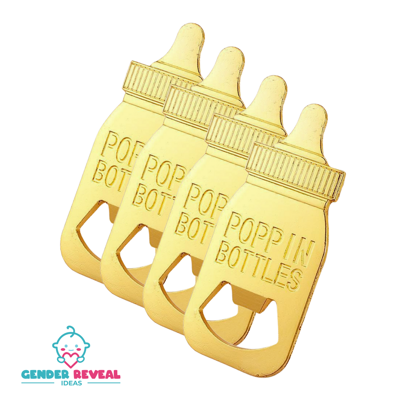 "Poppin Bottles" Metal Bottle Opener Gift Packs (Gold)