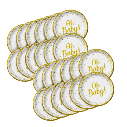 Oh Baby Gender Reveal/ Baby Shower Plates