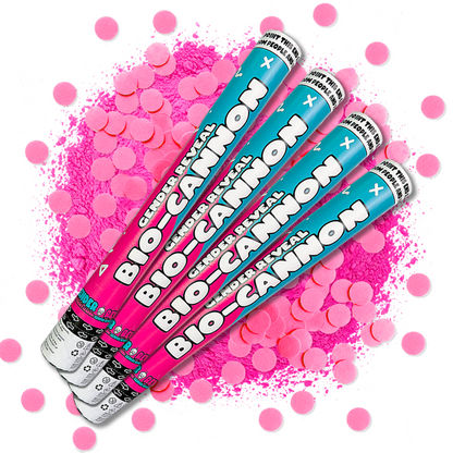 4 Pack XL Gender Reveal Confetti & Powder Cannon Bundle