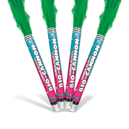 Green Party Celebration Powder Cannon XL 50cm releasing eco-friendly green powder for celebrations and gender reveal events.