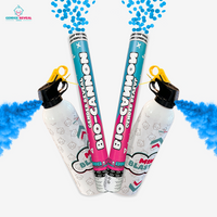 Gender Reveal Cannon and Extinguisher Double Bundle releasing vibrant blue powder for celebration events