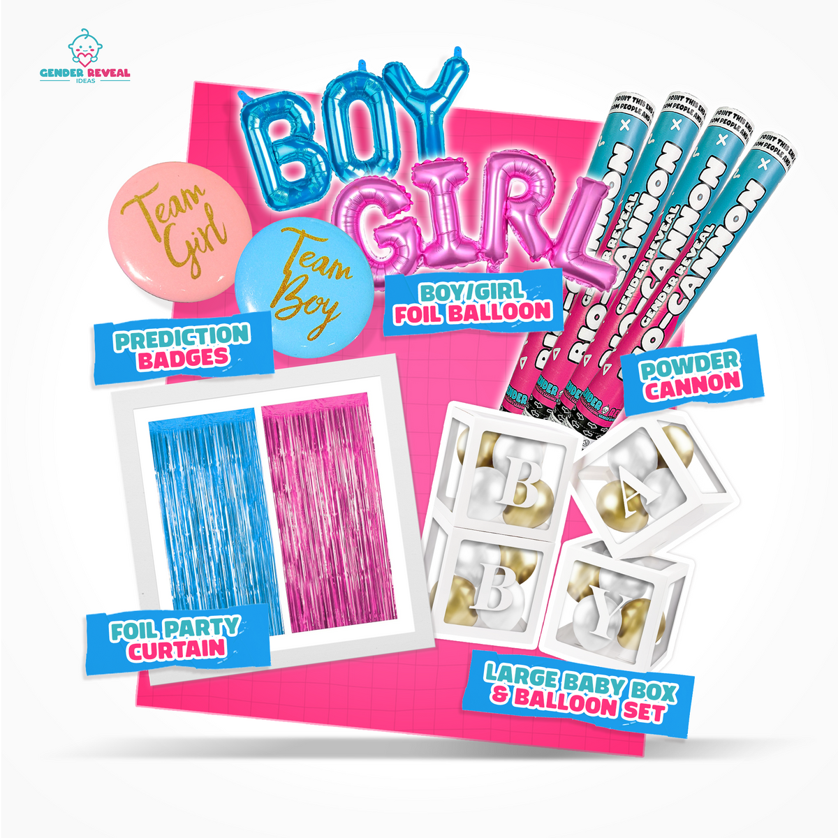 Gender Reveal Decoration Set Family | Australia 4.85★ Reviews