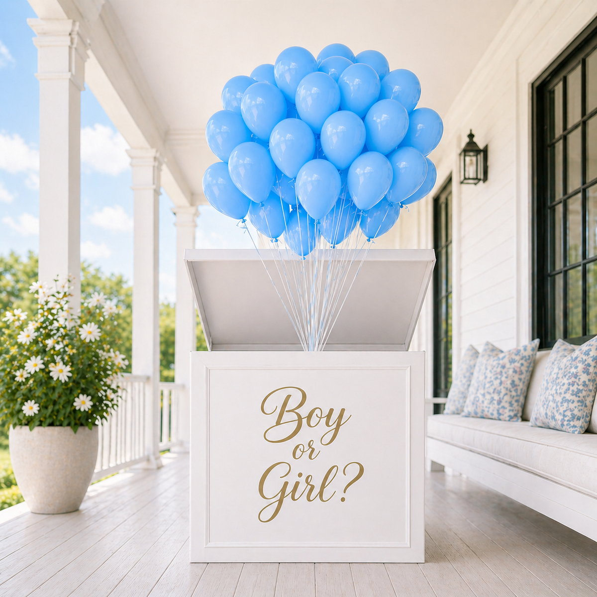 Gender Reveal Helium Balloon Box Hire