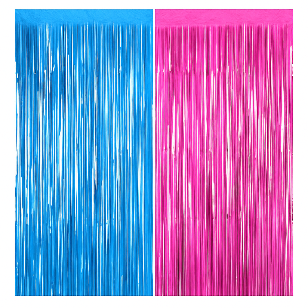 Gender Reveal Foil Party Curtain