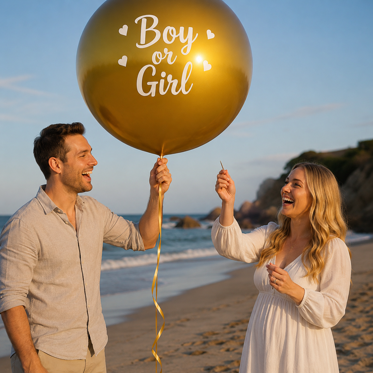 Deluxe Gold Mega Confetti Gender Reveal Balloon