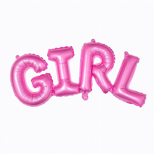 BOY/ GIRL Foil Air Fill Gender Reveal Balloons pink GIRL foil balloon for gender reveal parties and celebrations.