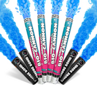 Gender Reveal Mega Smoke & Cannon Effect Bundle with vibrant blue smoke and confetti for memorable gender reveal moments