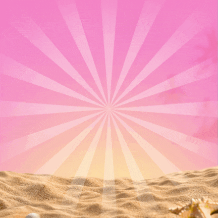[FREE] Balloon Bundle with colorful balloons floating above sandy beach under pink sky background
