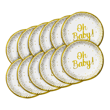 Oh Baby Gender Reveal/ Baby Shower Plates