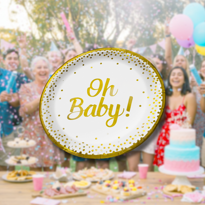 Oh Baby Gender Reveal/ Baby Shower Plates