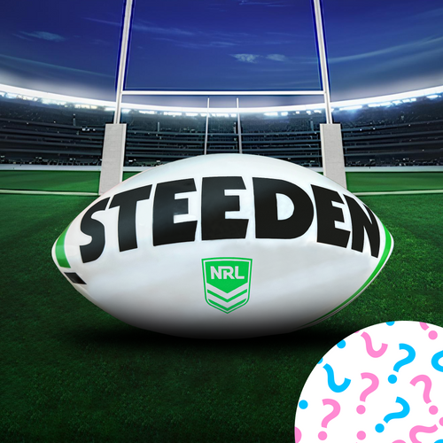 Sports Gender Reveal NRL Rugby Ball