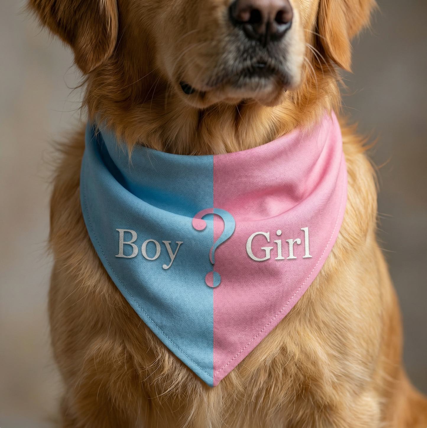 Gender reveal dog bandana in pink and blue colors