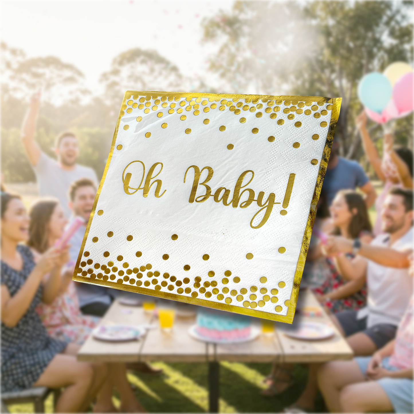 Oh Baby Gender Reveal/ Baby Shower Napkins
