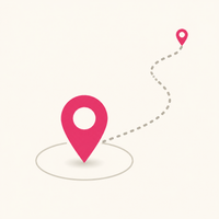Map pin and dotted route showing the distance surcharge for Gold Coast setup bookings