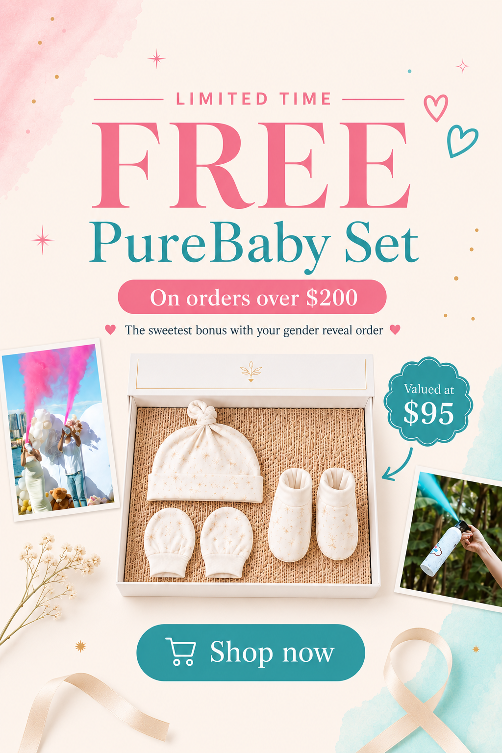 Free Party Kits with any purchase over fifty, one hundred, or one hundred fifty dollars